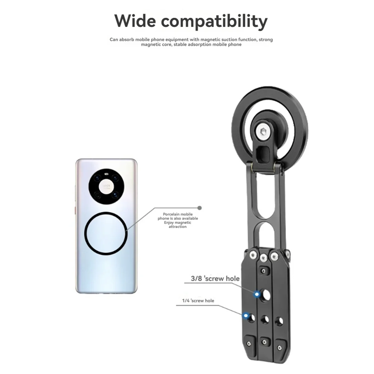 접이식 마그네틱 휴대폰 삼각대 스탠드, 셀카봉, 데스크탑 마그네틱 휴대폰 거치대, 비디오 사진, 브이로그, 라이브 스트리밍용