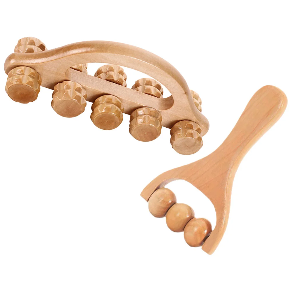 

2 Pcs Wooden Massager Muscle Roller for Legs Fitness Ball Equipment Arm Stick Body Thigh