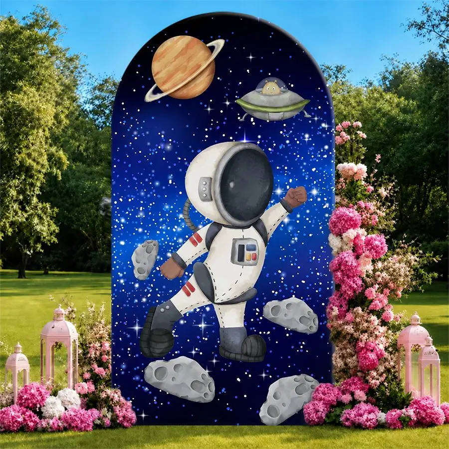 

Astronaut Space Adventure Arch Backdrop Cover Party Backdrop Kids Birthday Party Baby Shower Background Event Party Decoration