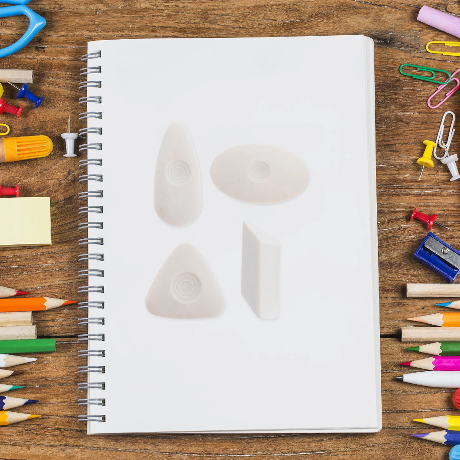 Gomma da cancellare per pittura a matita da 4 pezzi per schizzi Gomme da cancellare per matite artistiche Bianco Studente Bambini Fornitura per disegno in gomma