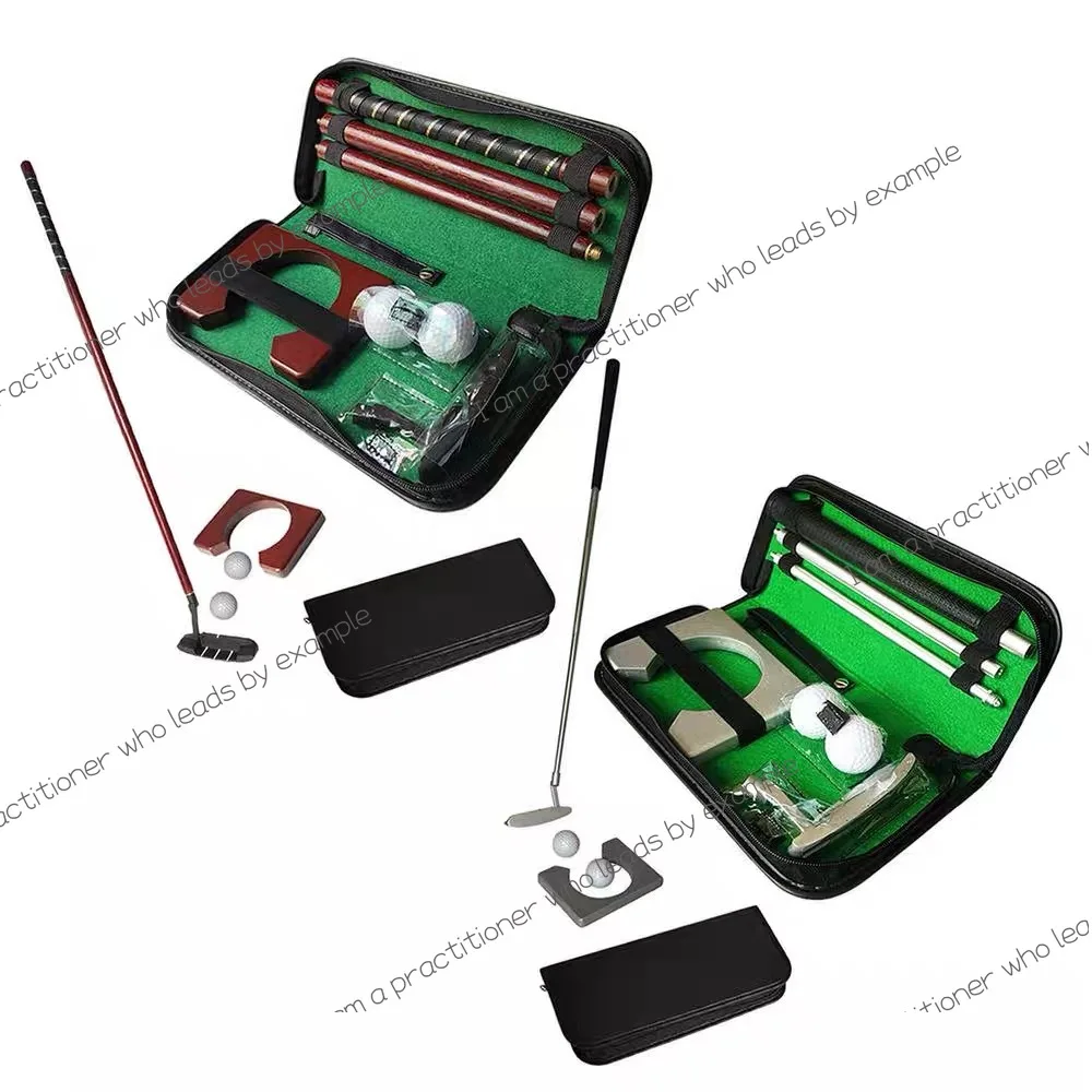 Golf putter practitioner, golf folding three-section putter set practice kit