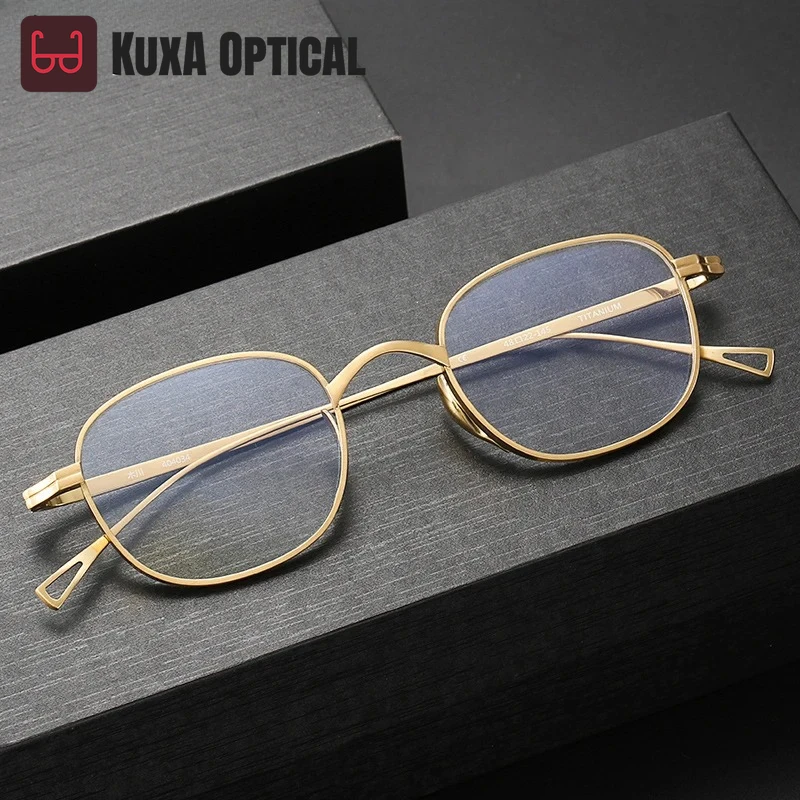 

Оправа для очков KIZN из чистого титана в ретро-стиле, высококачественная оправа для очков для мужчин, модные мультифокальные линзы Super G