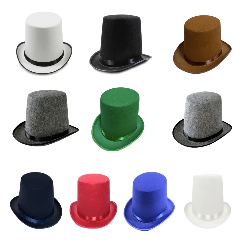 S1Y1 Vintage Wide Brim Cowboy Hat Casual Top Hat Gift for Father Uncle