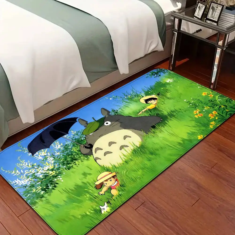Classic T-Totoro Cartoon Cute Floor Mat Rectangle Anti-slip Home Soft Badmat Front Door Indoor Outdoor Mat Welcome Doormat