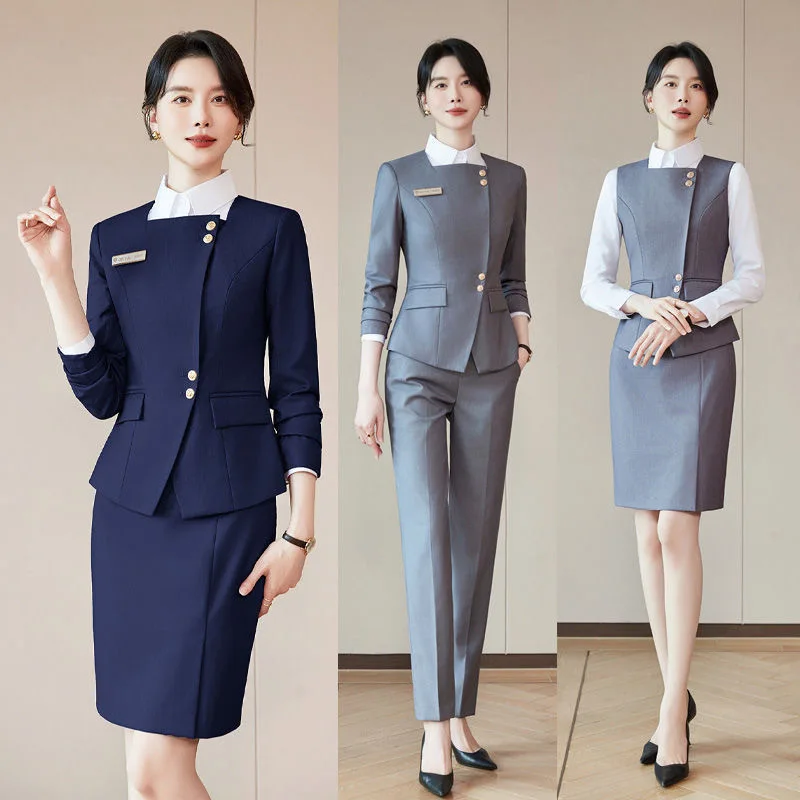 

Professional Suit Set for Women, Autumn and Winter High-End Fashionable Elegant Manager Workwear Formal Customer Service Medical