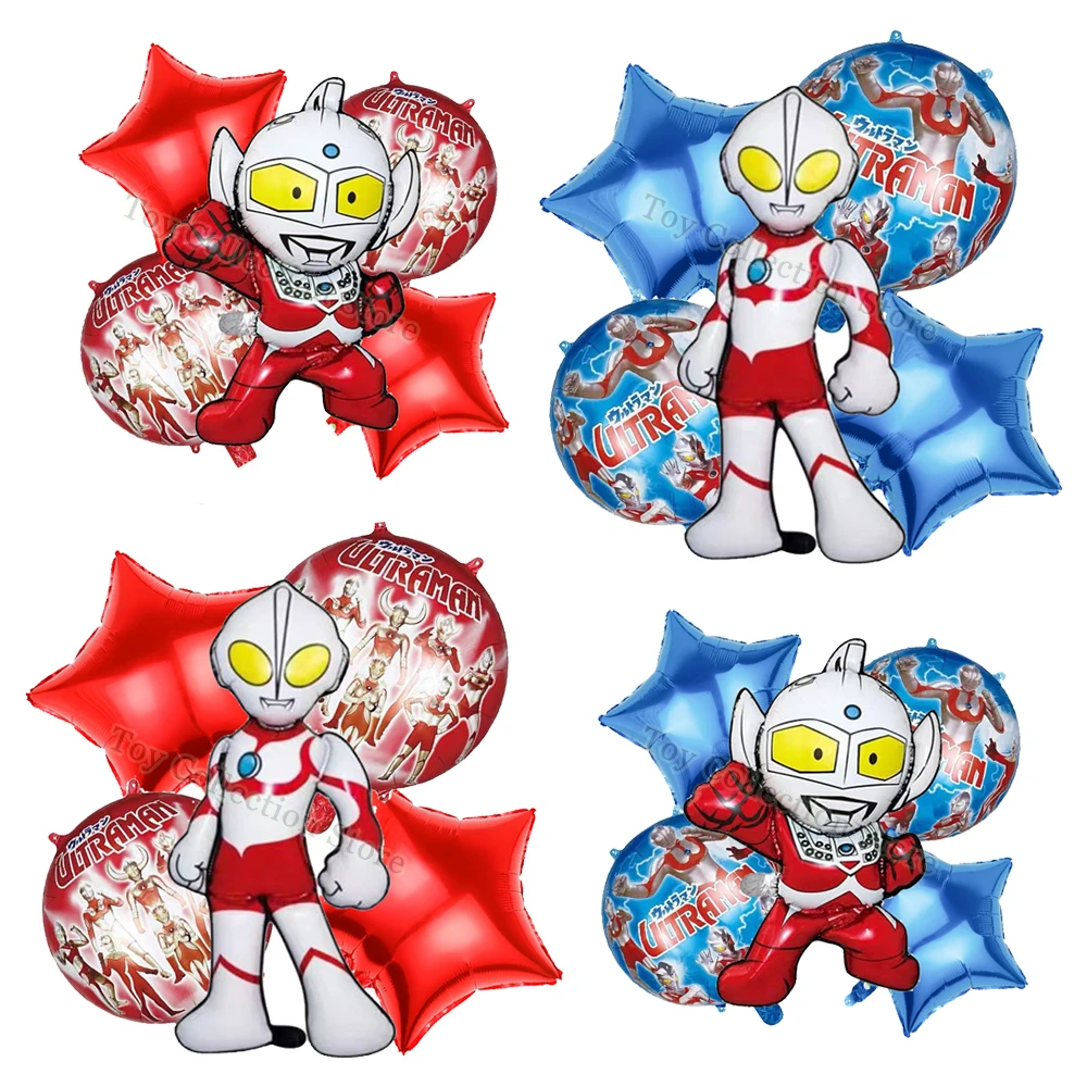 

5Pcs Ultraman 18in Star Round Foil Ballon Kid Birthday Party Supplies Big Anime Aluminium Inflate Helium Globos Party Decoration