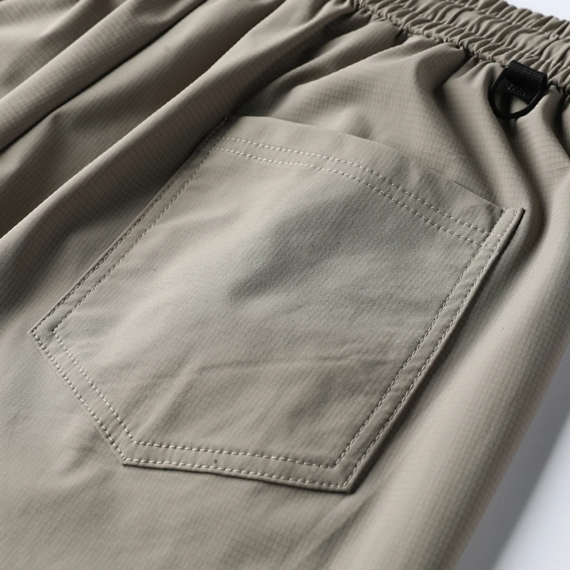 New Korean Style Fashion Versatile Ice Silk 7-Point Pants For Men'S Summer Thin Casual Quick Drying Loose Straight Sports Shorts