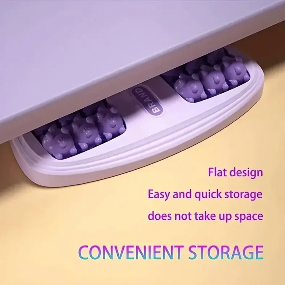 مدلك قدم مع 4 صفوف من بكرات، الضغط الإبري للاسترخاء، تخفيف التهاب اللفافة الأخمصية، تخفيف الألم من عظم الكعب #5