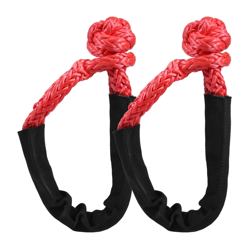 

2X Soft Shackle Rope Synthetic Tow Recovery Strap 38,000Lbs WLL Auto Parts Tow Rope Synthetic Fiber