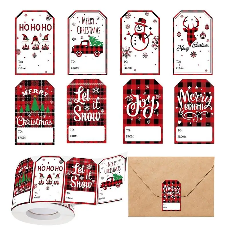 Christmas Packing Tags Paper Self-Adhesive Waterproof Packing Tags For Christmas Multifunctional Packing Labels 500X Name Tags