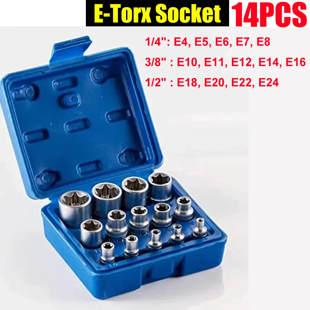 1/4-Zoll-Ratschensteckschlüsselsatz Drehmomentschlüssel Torx-Stern-Steckschlüsseladapter E-Steckschlüssel-Adapter Handwerkzeuge E4 E5 E6 E7 E8 E10 – Detail 8