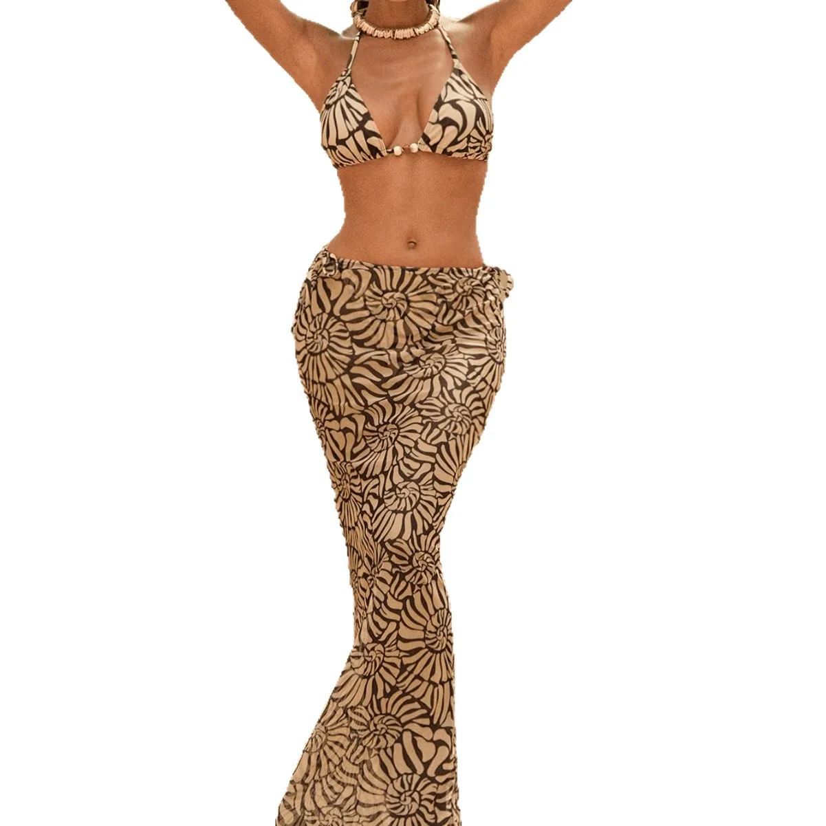Bathing Suit Women European And American Swimwear Popular Deep V Bikini One-piece Swimsuit Premium Beach Suit