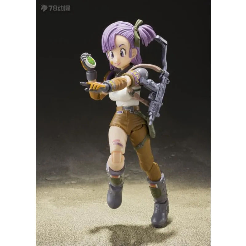 Bandai genuíno s. h. figuarts série brinquedos móveis dragon ball série qiqi, bulma modelo de produto acabado brinquedos móveis colecionáveis