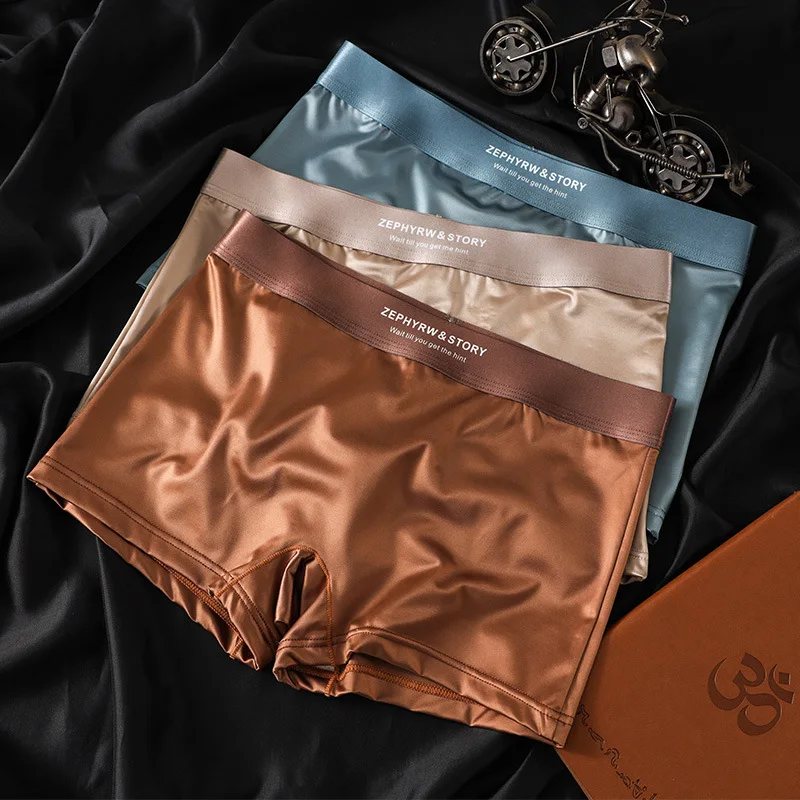 Satin Ice Silk Women's Underwear, Casual, Sporty, Comfortable, Breathable, Quadrangle Pants, Safety Pants, Women's Panties.