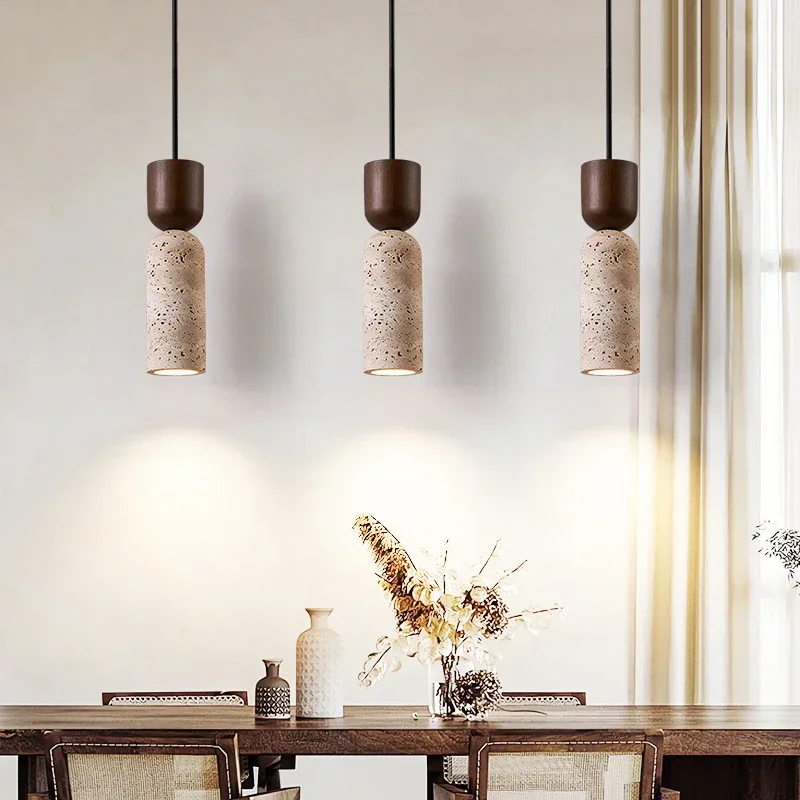 

Retro Pendant Light Japanese Wabi-Sabi Yellow Cave Stone Restaurant Bar Chandelier Bedroom Bedside Can Lift Atmosphere Light