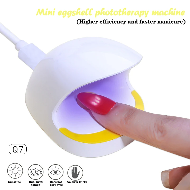 Mini prego secador rápido UV LED USB Lamp, Máquina de Design Manicure Egg, Único dedo Nail Art Tool, Gel de cura, 30S