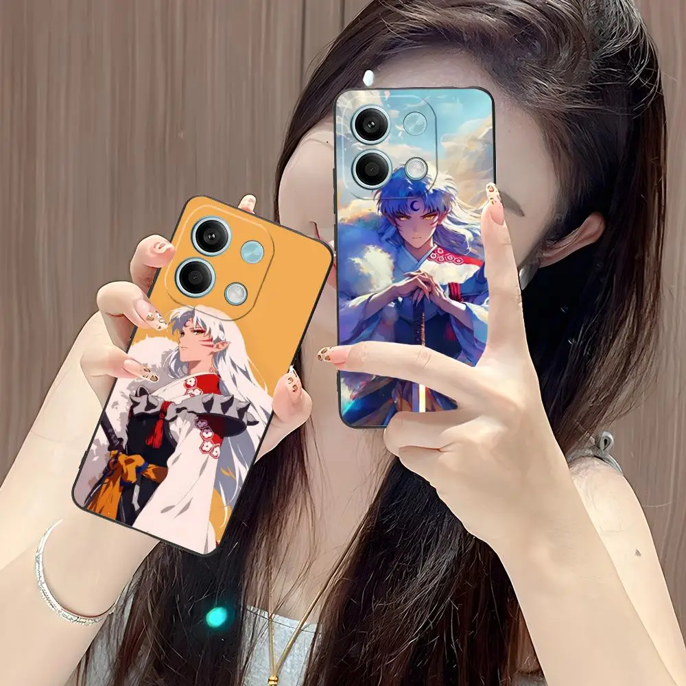 Anime Sesshoumaru Mobile Phone Case for POCO F6 F5 F4 F3 F2 Pro GT C40 Colour Printing Protective Cover Luxury Pretty Smartphone