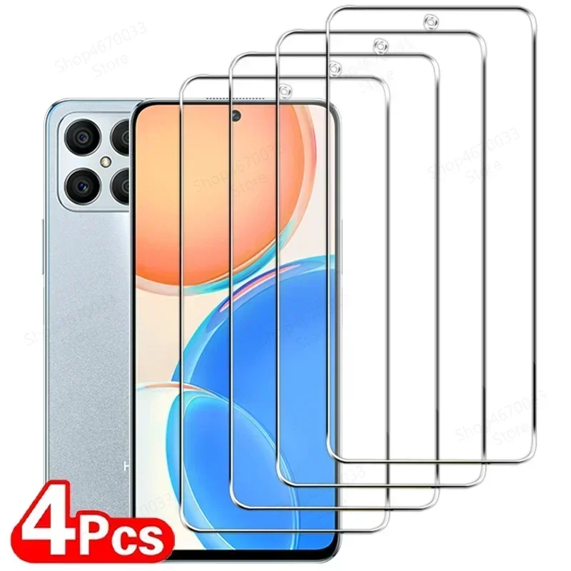 4PCS Screen Protector For Honor X8 X7 X9 X8A X7A 50 SE 20S 20 10 Lite Tempered Glass For Huawei P30 P40 P50 P20 Lite HD Cover