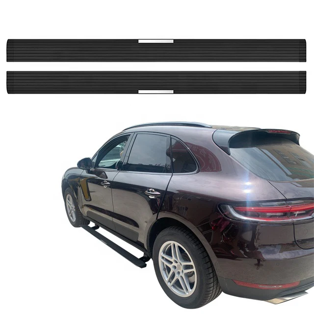 Deployable Power Running Boards, Smart Electric Retractable Side Steps for Porsche Cayenne Macan SUV, Direct Bolt-On Aluminum