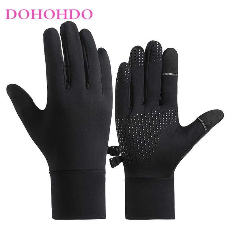 

Winter Riding Black Gloves Women Velvet Padded Windproof Cold-proof Waterproof Touch-screen Driving Warm Male Motorcycle Gloves