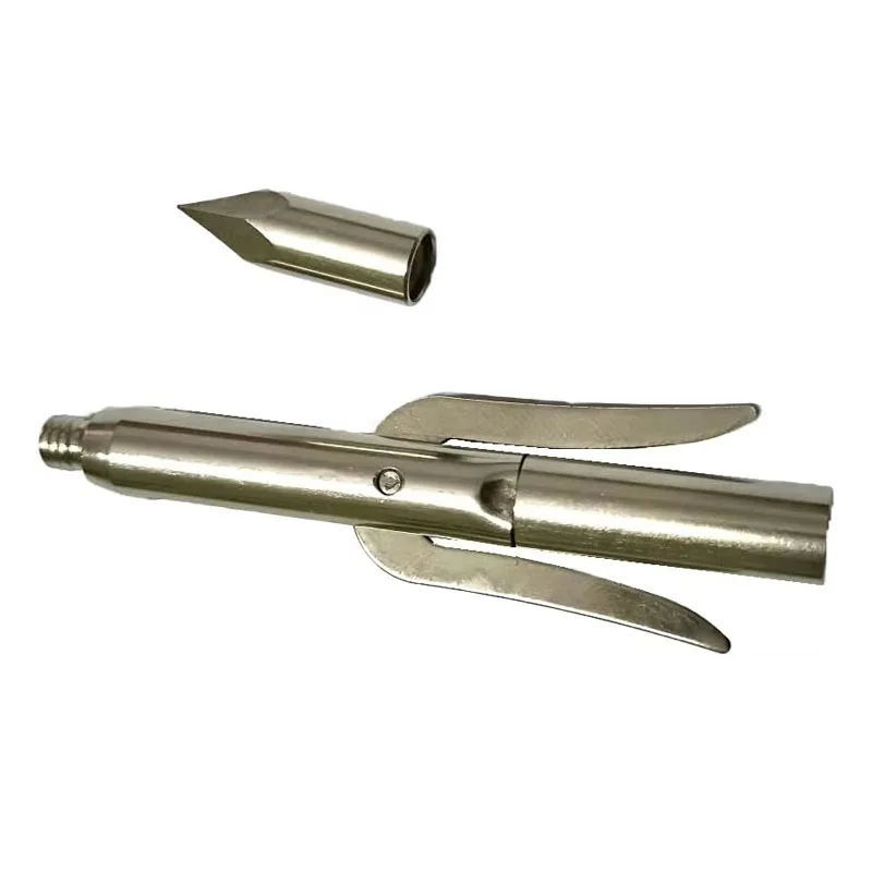 6PK Archery Bowfishing Broadheads Carbon Steel Arrowhead Arrow Point Hunting Broadheads 510 Grain 2 Blades 2.75