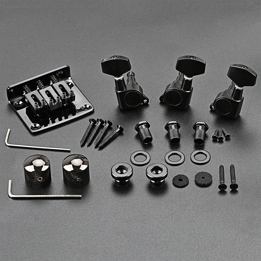 

Guitar Bridge Three-string Accessory Kit Guitars Acoustic Replacement Black Parts
