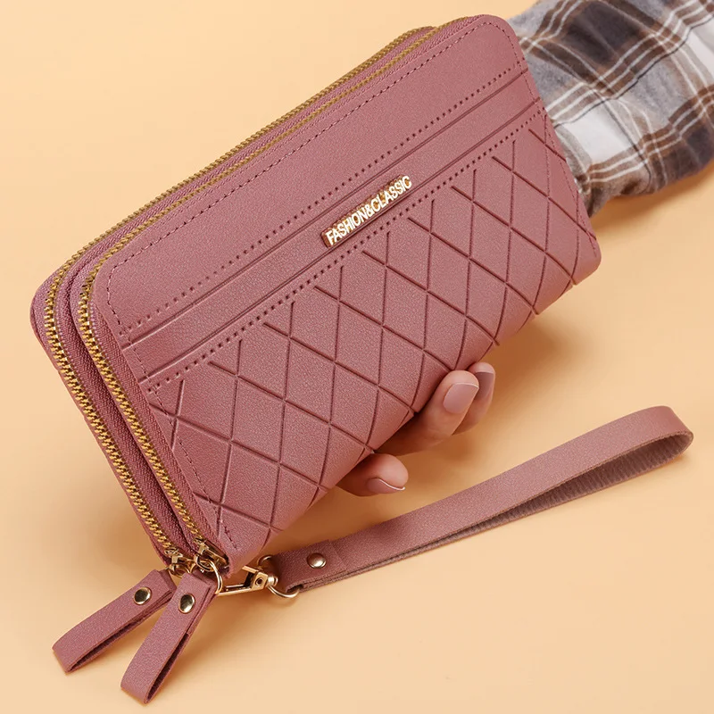 Long Women Wallet Purses Tassel Coin Holder Large Capacity Double Zipper Pu Leather Card Multilayer Storage Moneyclip Clutch Bag