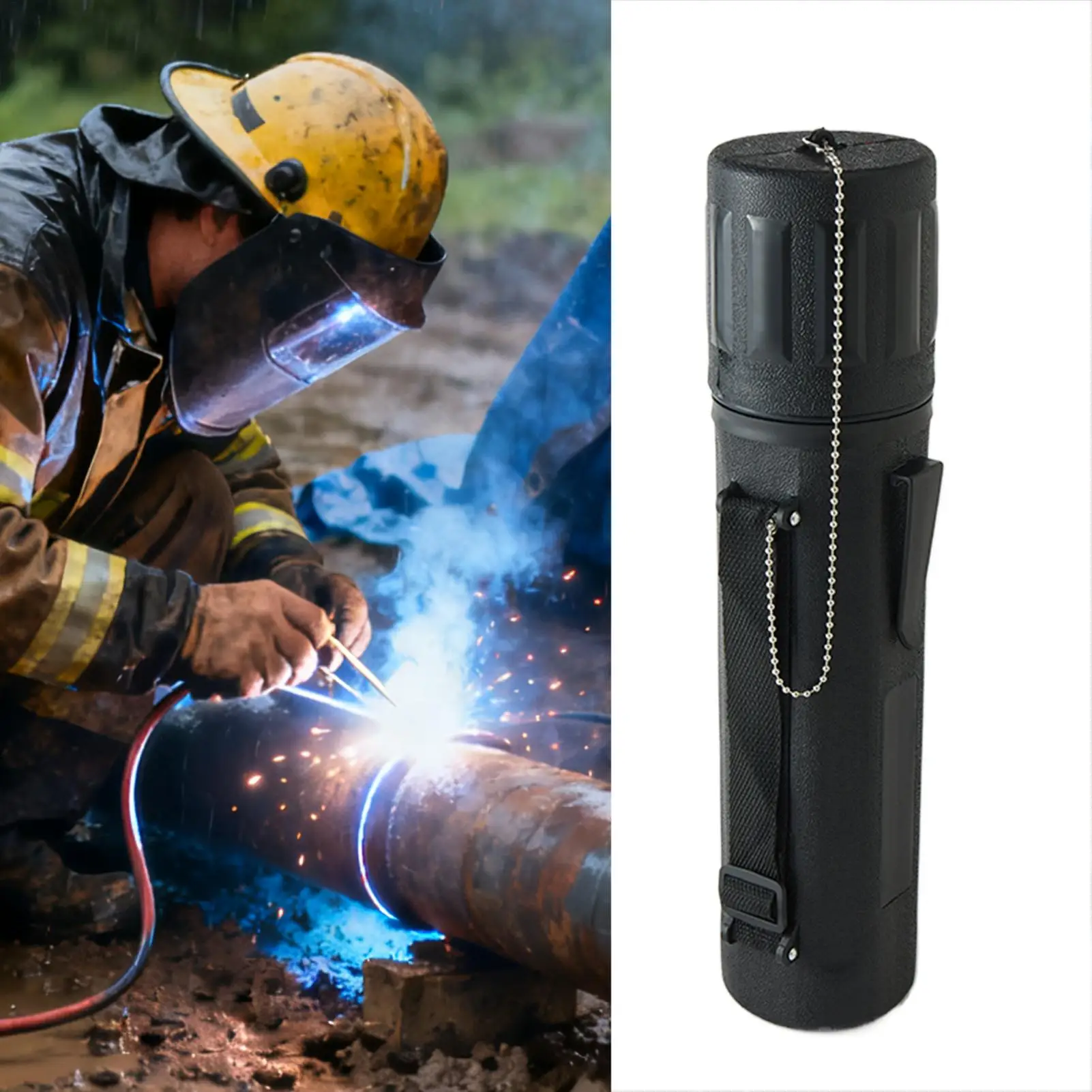 Welding Rod Holder 4.5kg Capacity Portable Container - Welding Rod Holder Tube for Electrode Torch Accessory Construction Worker