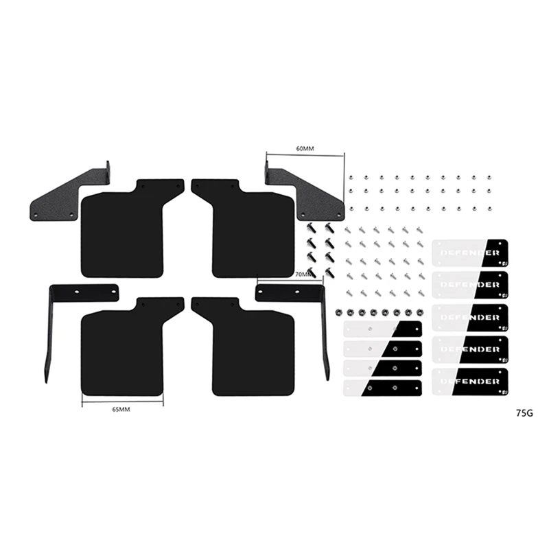 Metal Rubber Front and Rear Fenders Mud Flaps for Traxxas TRX4 Defender D110 1/10 RC Cawler Car Upgrade Parts
