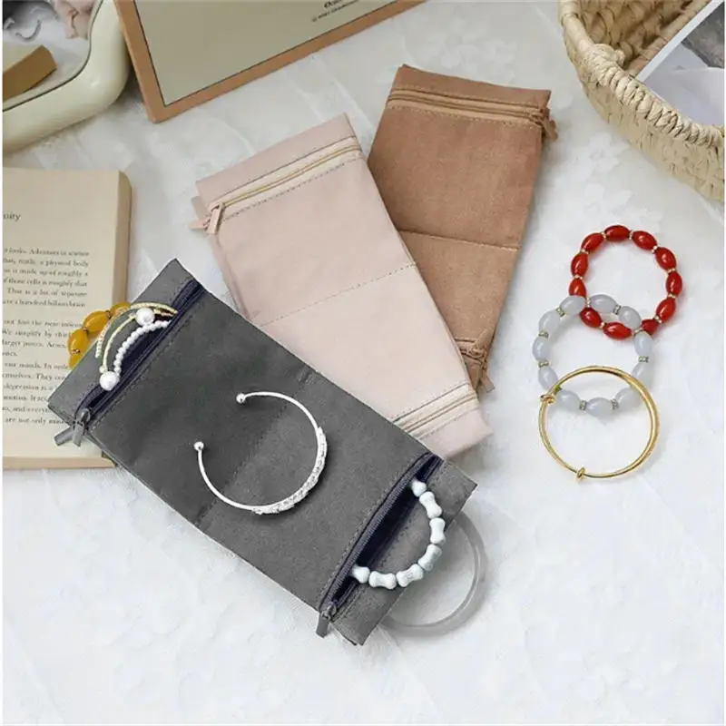 

Foldable Jewelry Mini Storage Bag Organizer Multiple Compartments High Capacity Travel Jewelry Storage Bag Zipper Delicate