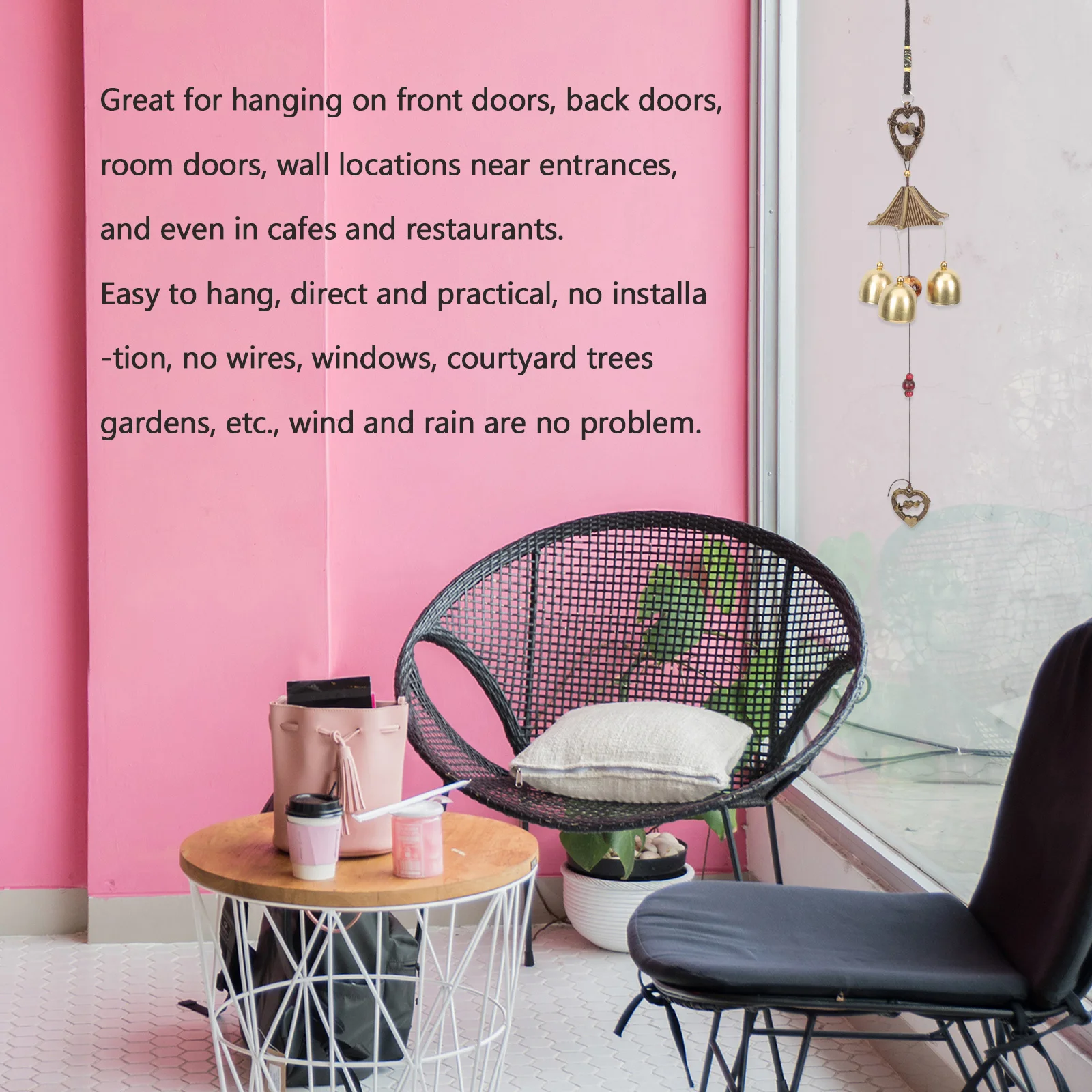 

Retro Metal Wind Bell Door Chime Pendant Garden Patio Hanging Ornament for Front Doors 128 Wind Chimes