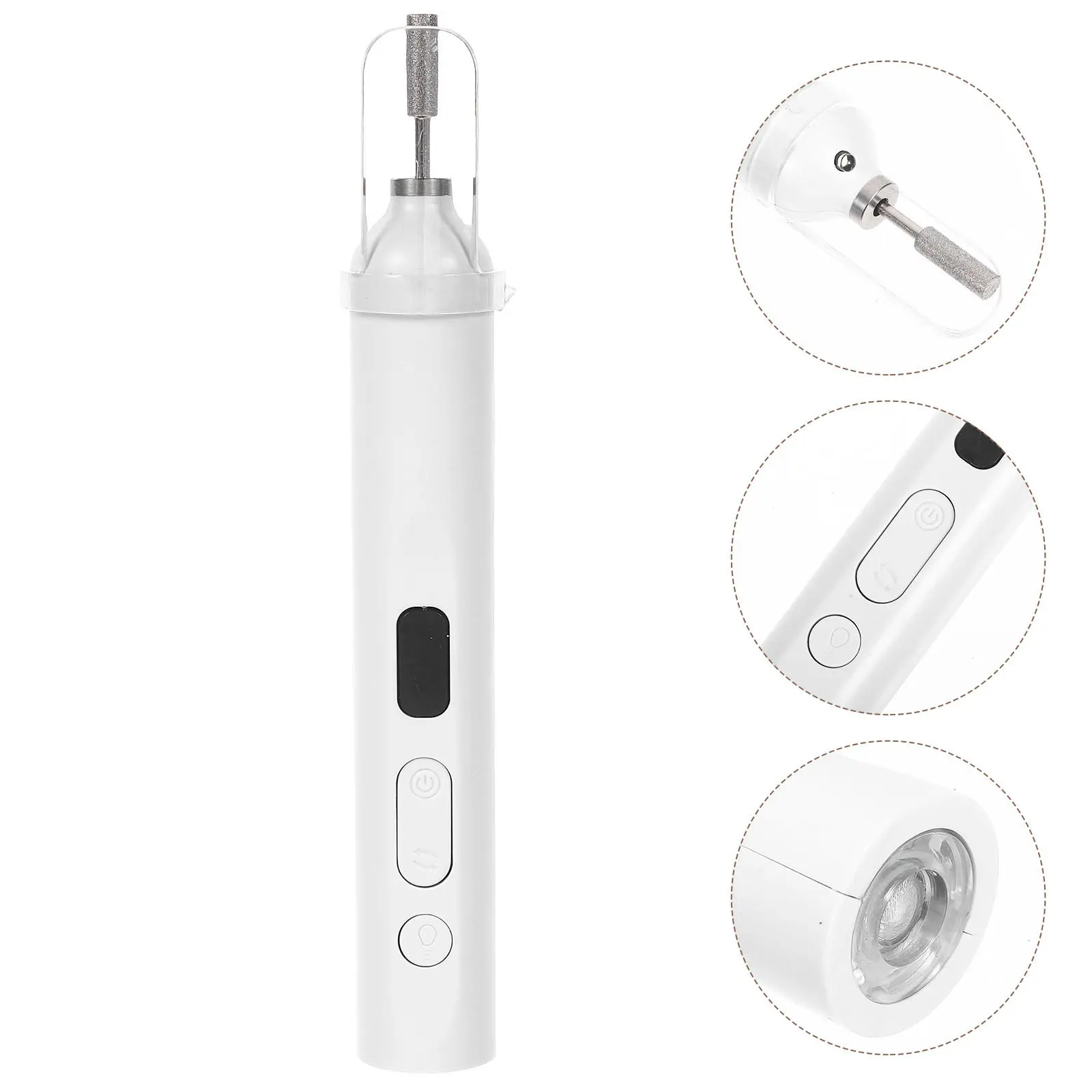 

2-in-1 Electric Nail Drill Machine Portable Nail Pen with Integrated LED Light Quick-Dry Lamp for Manicure Pedicure Home Salon