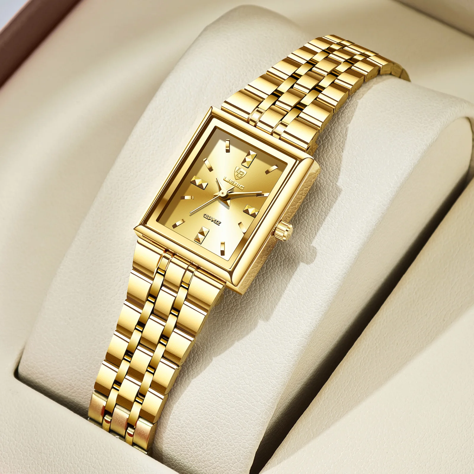 

LIEBIG Женские часы Роскошные элегантные простые кварцевые наручные часы Модные автоматические женские часы с ремешком из нержавеющей стали Часы с временем