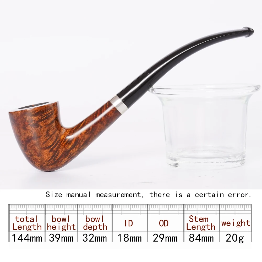 MUXIANG handmade briar tobacco pipe rainbow color pipe straight handle billiard pipe beginner pipe vulcanized rubber pipe mouth