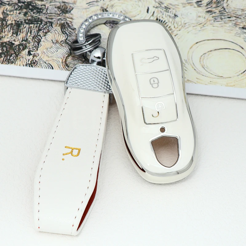 TPU Car Key Case Cover For Porsche Panamera Macan Cayenne Cayman Boxster 911 9ya 971 Smart Protection Shell Remote Key Cover