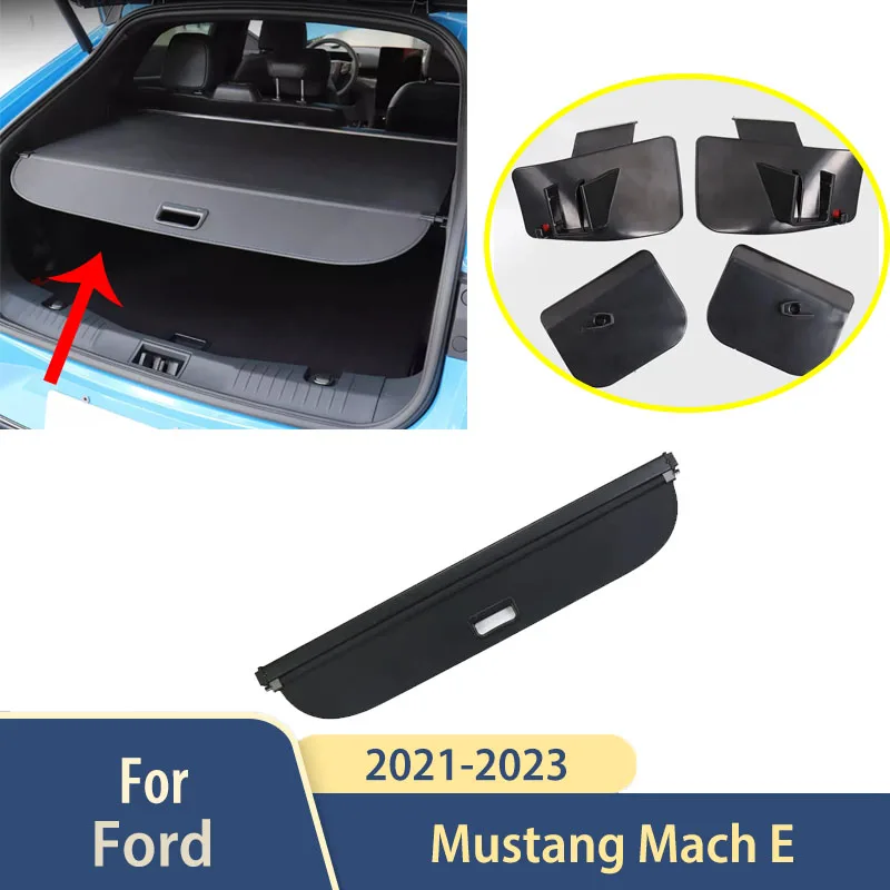 Interior Mouldings For Ford Mustang Mach E 2021 2022 2023 Car Security Retractable Luggage Shade Rear Cargo Cover Trunk Shield