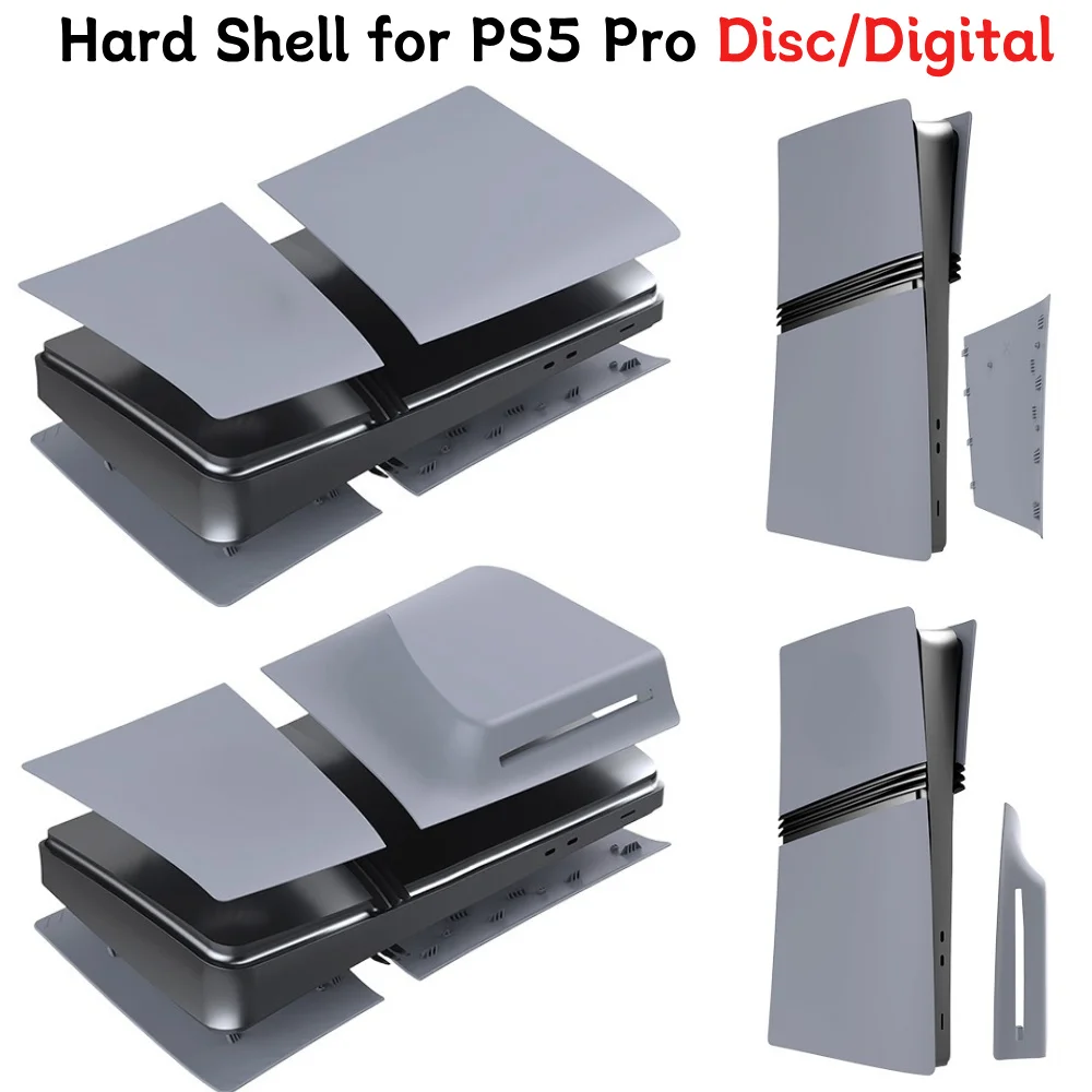 غطاء وحدة التحكم بلوحة الوجه المضادة للخدش البلاستيك قشرة صلبة لوحة جانبية شل غطاء حماية لقرص PS 5 Pro/الإصدار الرقمي