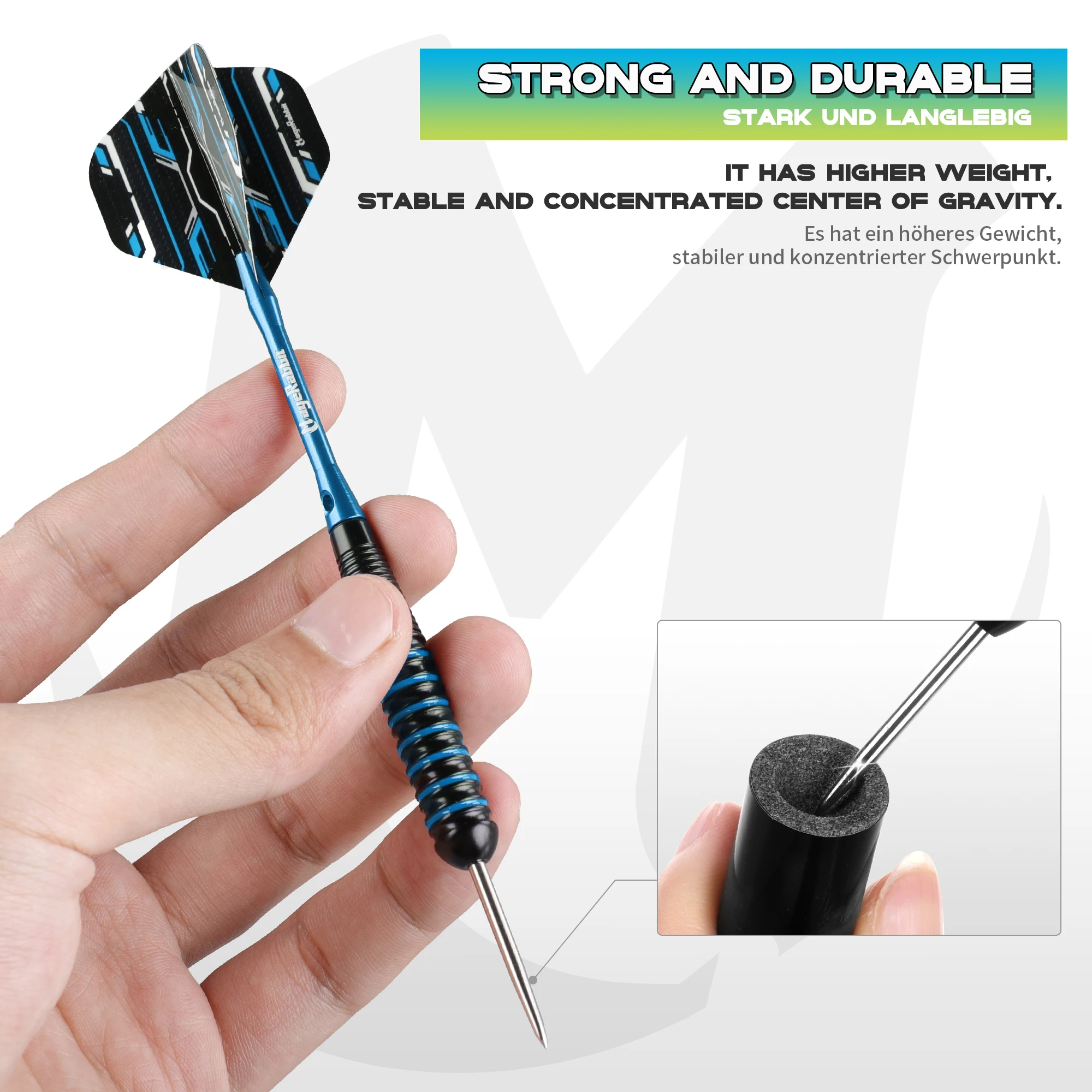 MageRabbit-Dardos Profissionais em Aço de Ferro, Premium Steel Dart Set, 2BA, 20g, 0,7 oz, 6pcs