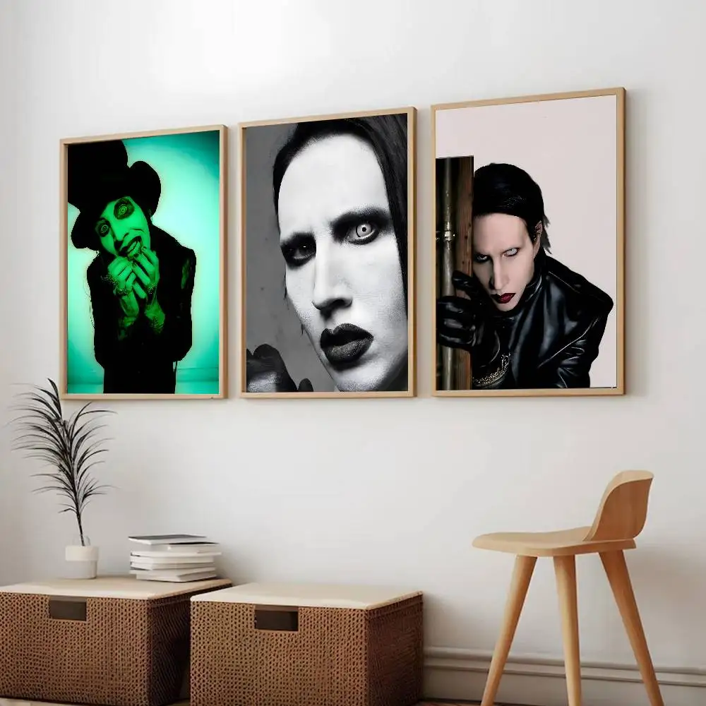 ملصق مارلين مانسون ملصق فني مع مطبوعات هدية تزيين غرفة النوم وغرفة المعيشة