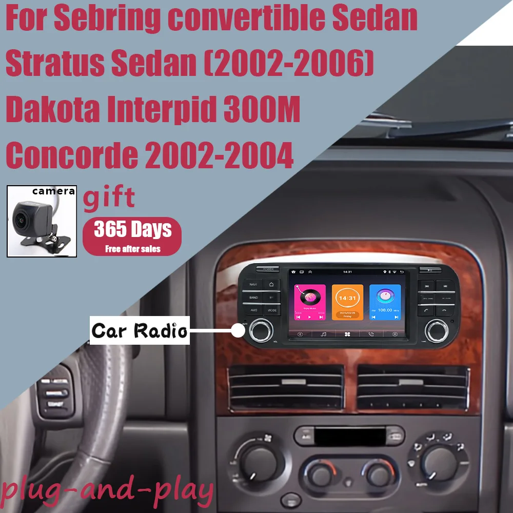 Reproductor Interior de estación de Radio de coche para Sebring Convertible Sedan Stratus Sedan 2002-2006 Dakota Interpid 300M Concorde 2002-2004