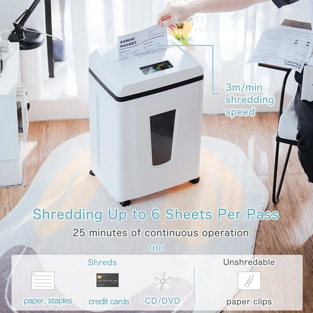 

perfect 2025 Heavy duty industrial paper shredder Manual cut into small cubes 1x6mm for Shredding Card for Bank Office Use With