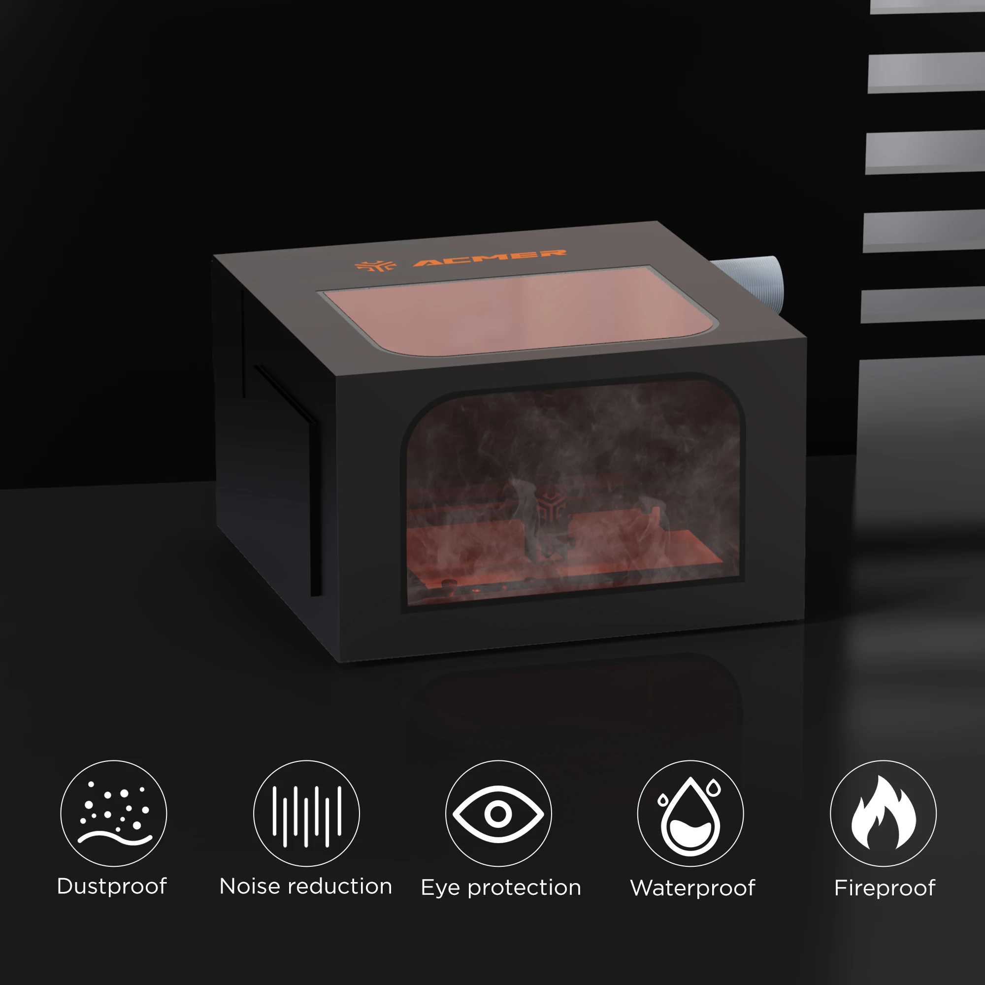 ACMER R20 Protective Cover For Laser Engraver Enclosure with Vent Eye Protection Dustproof Noise Reduction Engraver Accessories