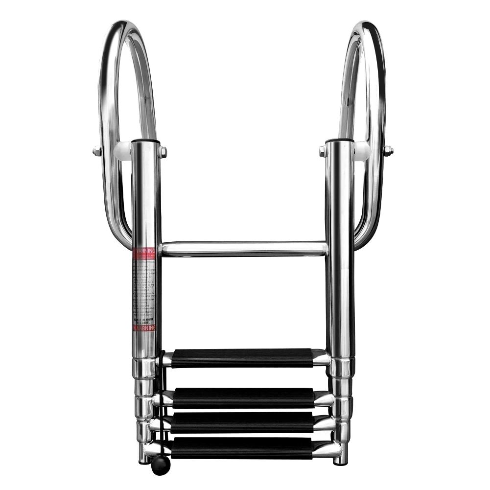 Boat Accessories Stainless Steel Boat Boarding Telescoping Ladder Sliding Folding Swimming Launching Ladder With Handrail