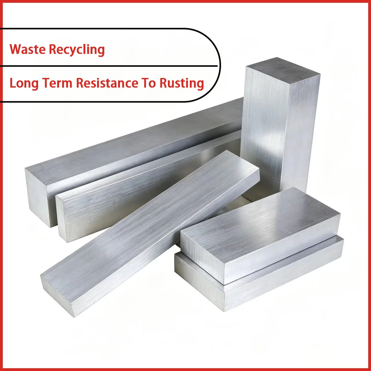 Aluminum alloy flat steel with dimensions of 10 * 10mm to 30 * 30mm is used for equipment brackets, tooling frames, etc
