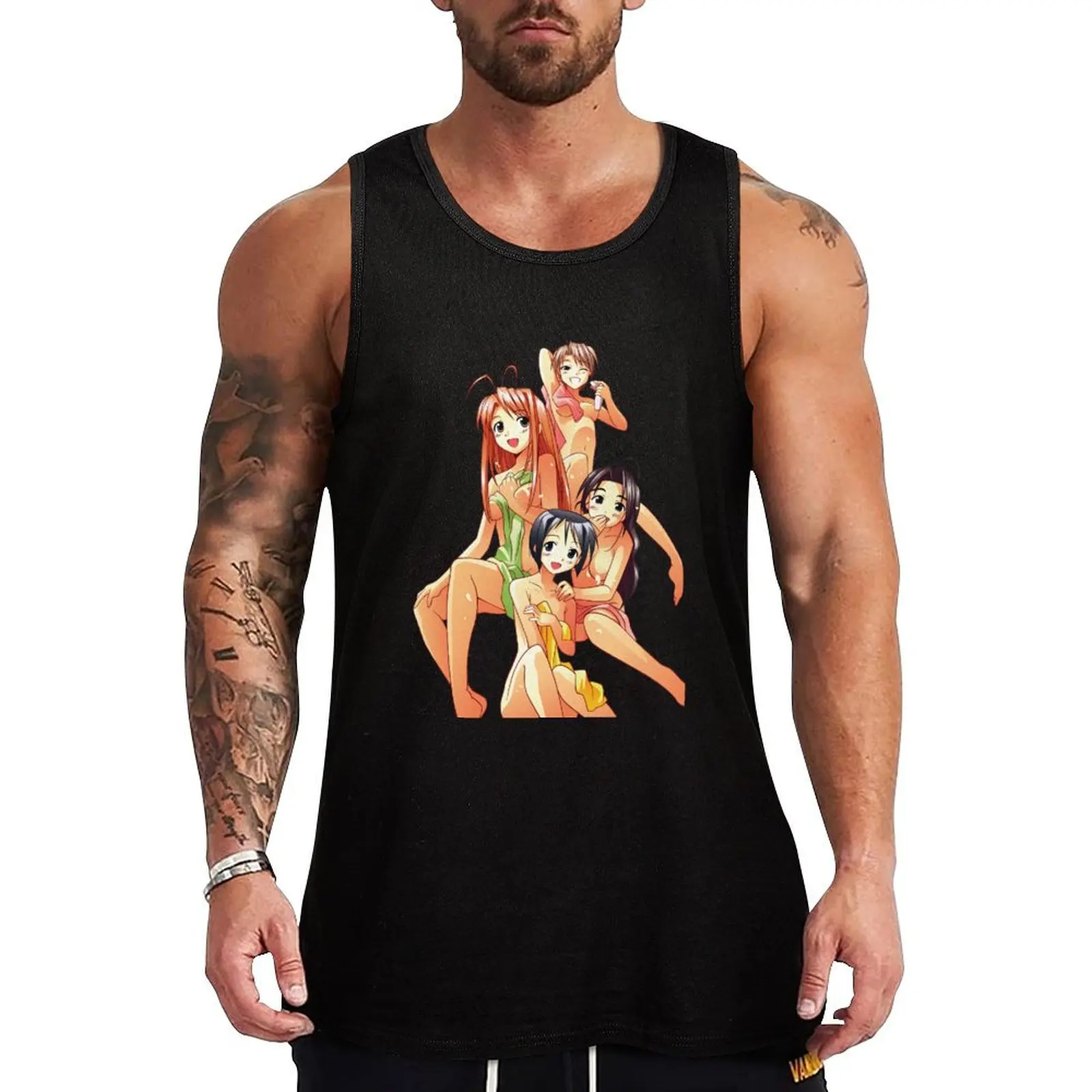 

Love Hina Bath-House Babes Tank Top men clothings Men's gym t-shirt t-shirt for man