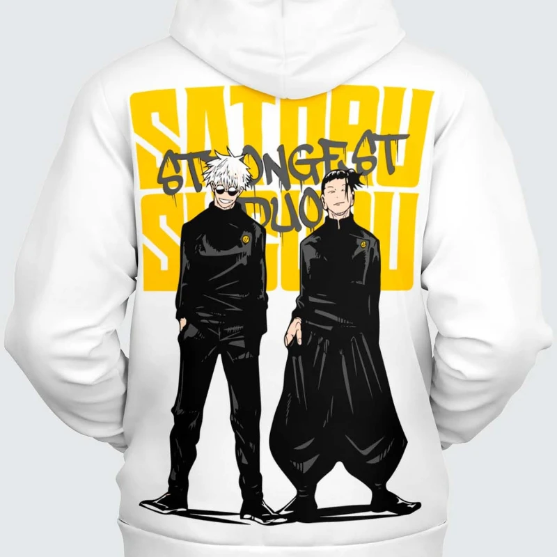 Spell Return To Battle Wujo Wu y Xia Youjie Sudadera con capucha estampada para hombre y mujer, tendencia de otoño e invierno, Top cálido holgado de talla grande
