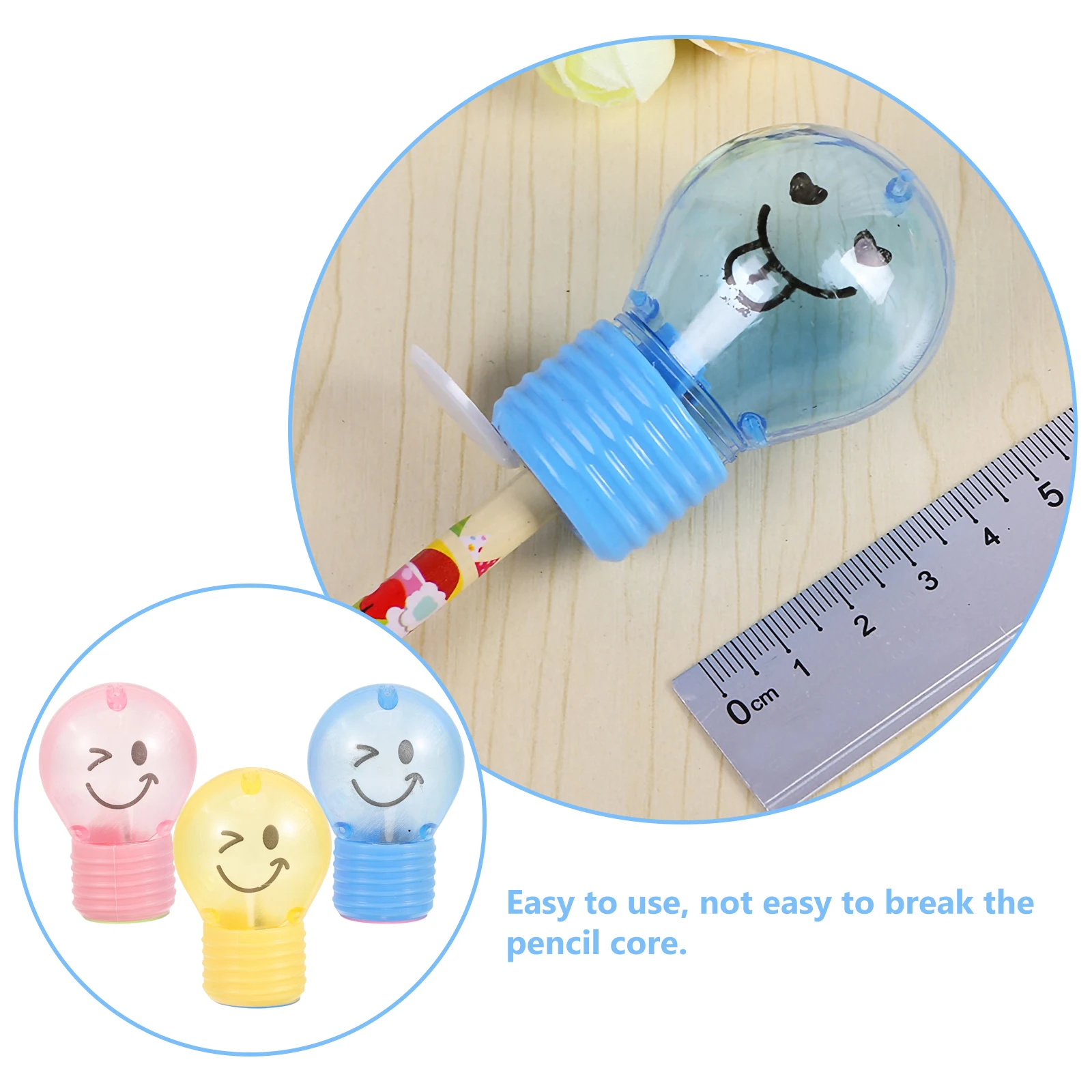 

10PCS Pencil Sharpener Cute Cartoon Bulb Shape Manual Mini Sharpeners Ideal for Classroom Office Gifts Students Child