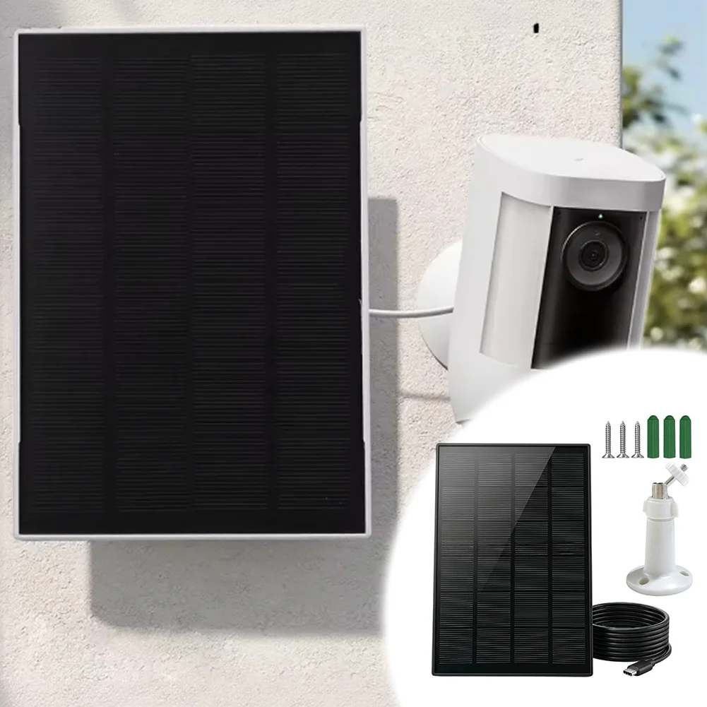 1 Piece 2W 5V Solar Charging Panel Type C Port For Farm Garden Outdoor Monitoring High Efficiency Crystalline Silicon Module