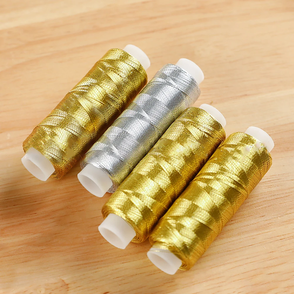 200m Of Glossy Silver And Gold Embroidery Thread For Diy Knitting And Sewing Making Gold Silver Thread Repalcement