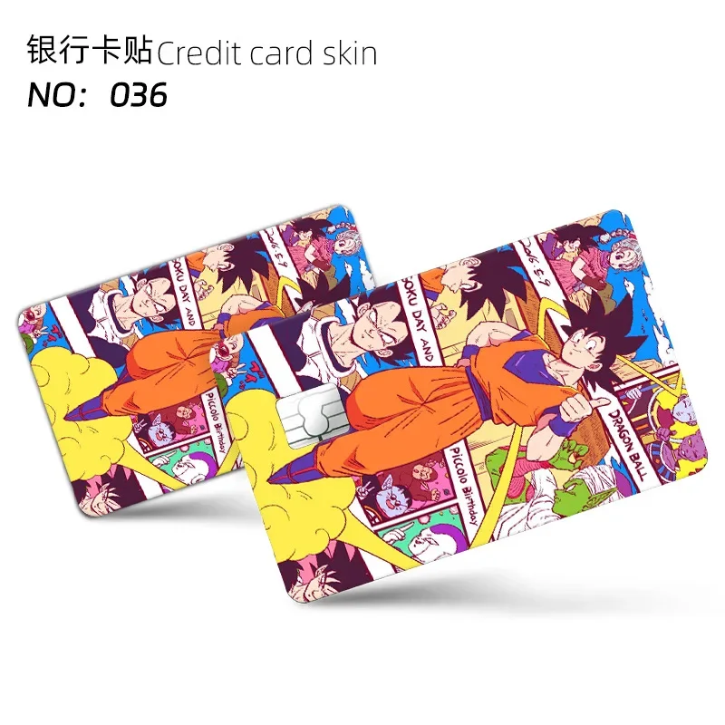 Dragon Ball Demon Slayer Anime PVC Sticker Film Credit Card Skin Cover Front Bank Debit Card Sticker Wholesale